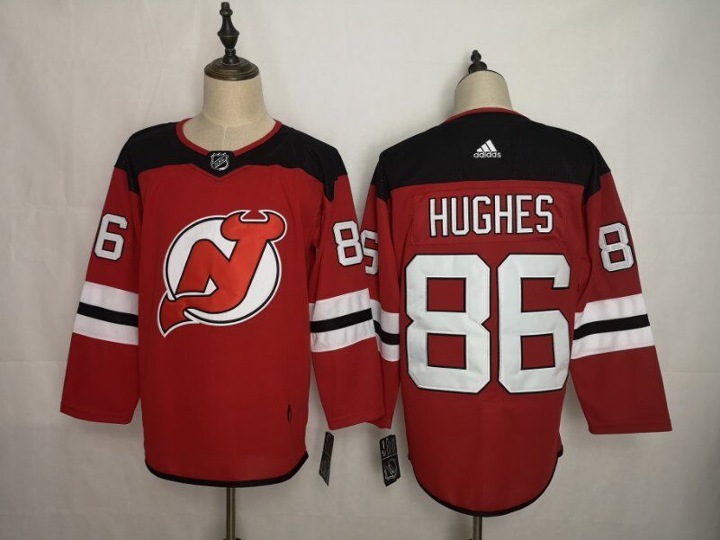 Men's New Jersey Devils Jack Hughes #86 Red Jersey